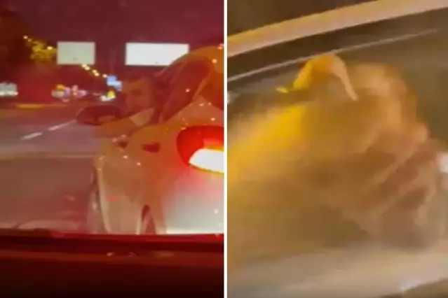 Araca yanaştı, biber gazını sıktı! Trafikte dehşet anları | Son Dakika