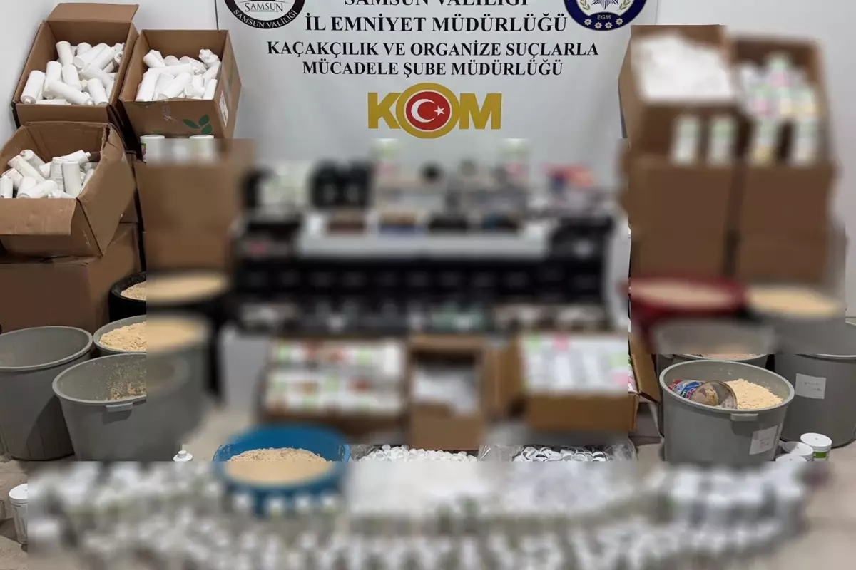 Samsun\'da Sahte Gıda Takviyesi Operasyonu
