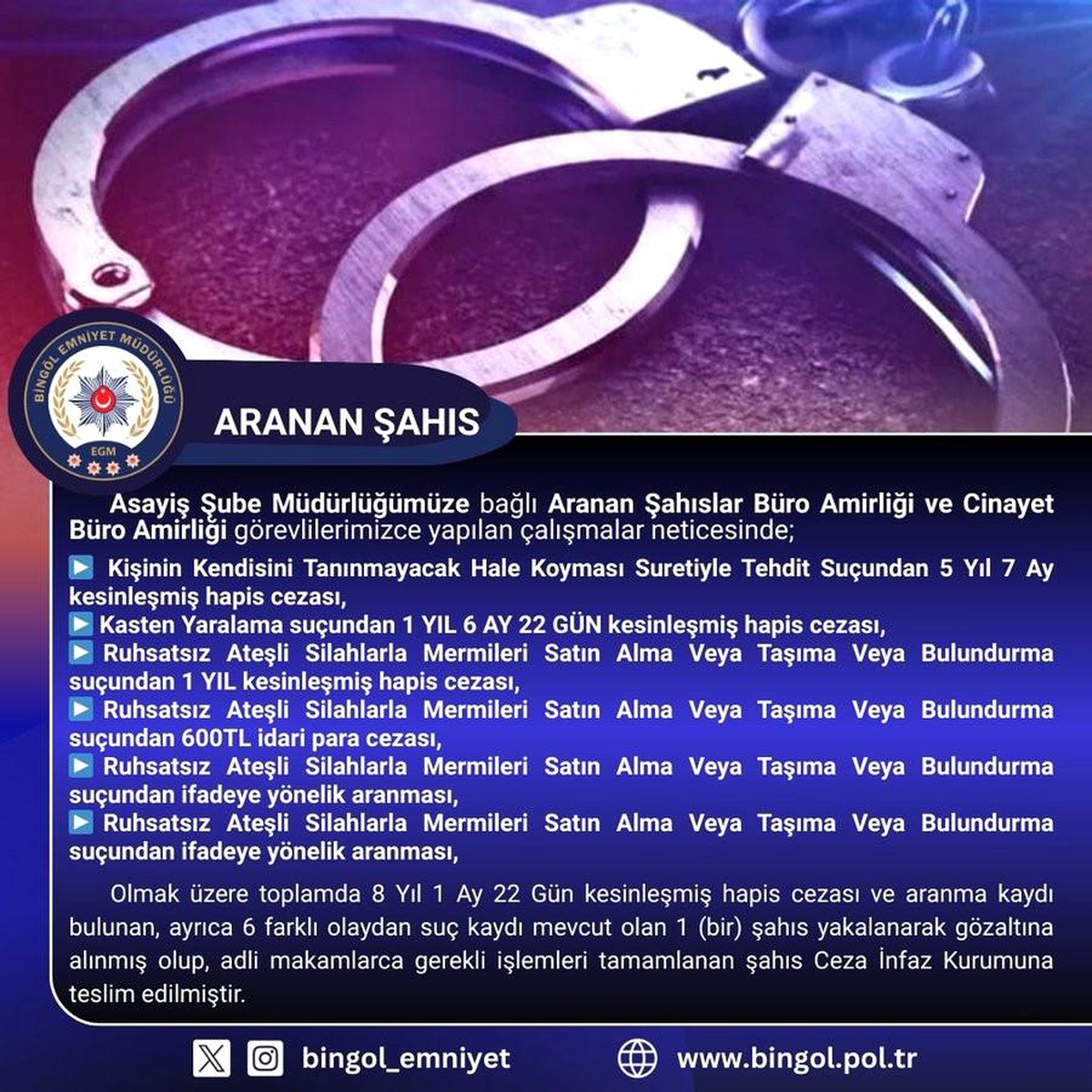 Bingöl\'de Hapis Cezaevi Firarisi Yakalandı