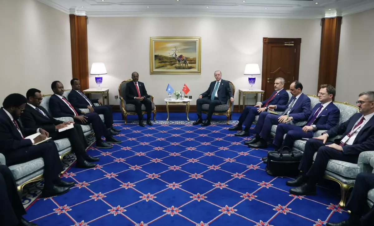 Cumhurbaşkanı Erdoğan, Somali Cumhurbaşkanı Mahmud ile bir araya geldi