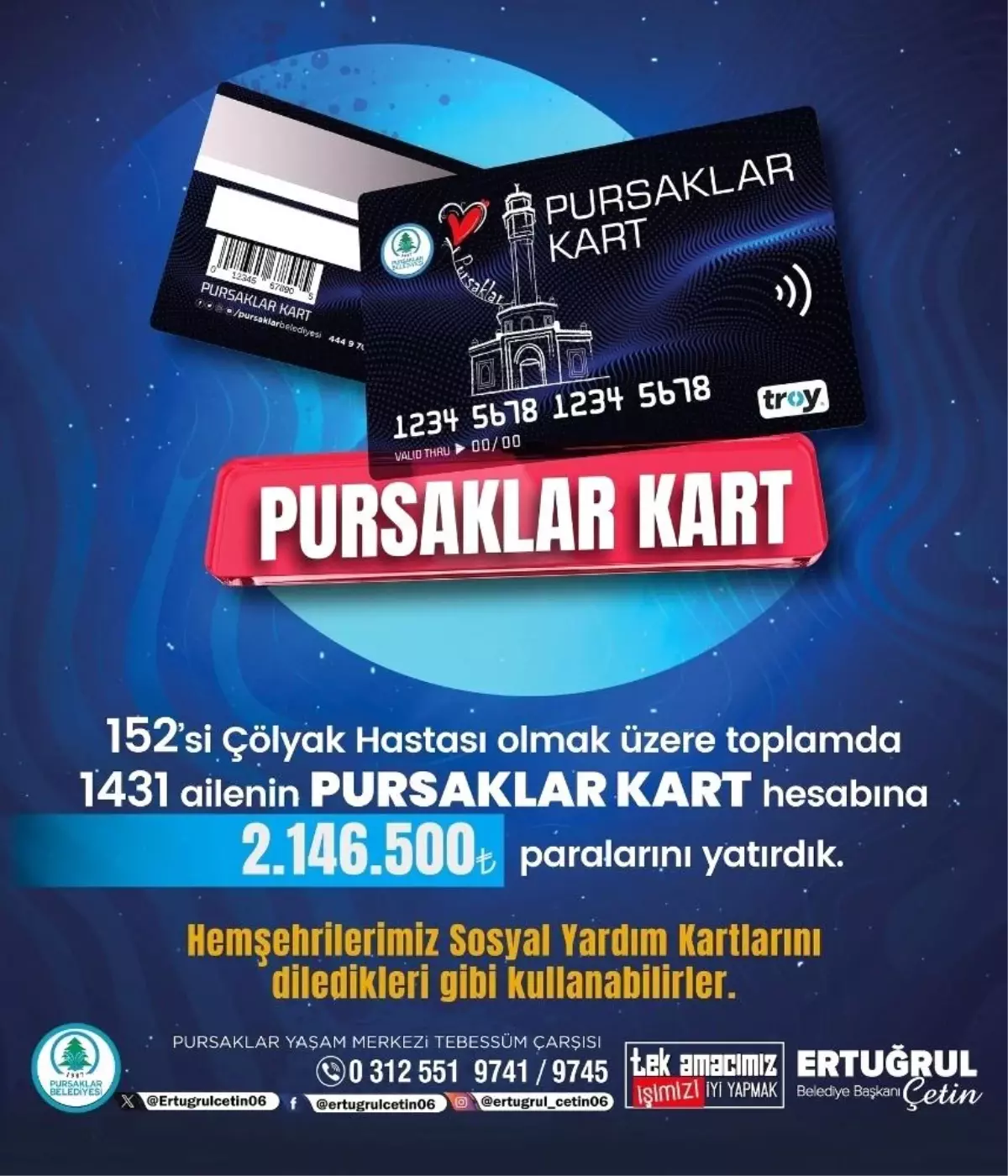 Pursaklar Belediyesi İhtiyaç Sahibi Ailelere Destek Ödemesi Yaptı