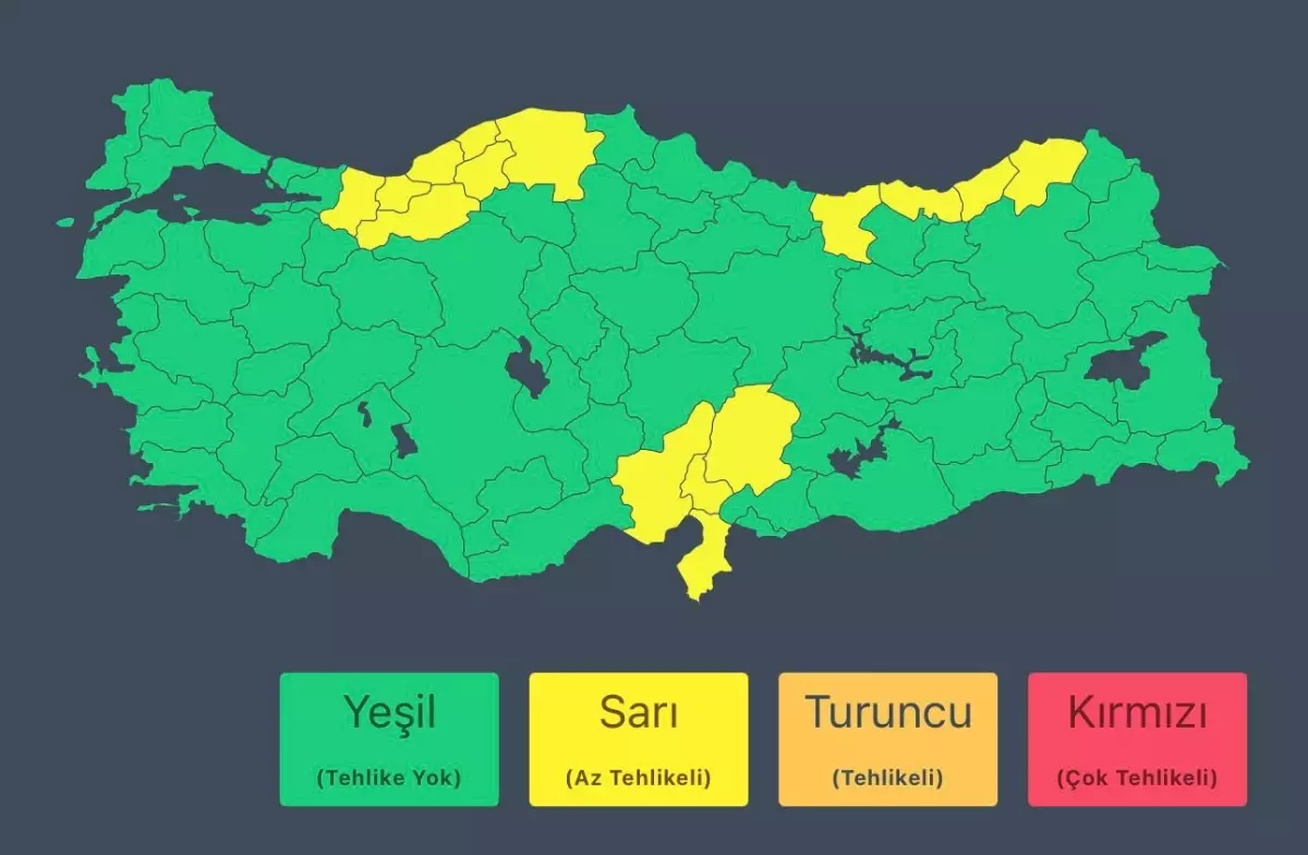 15 İlde Sağanak Uyarısı