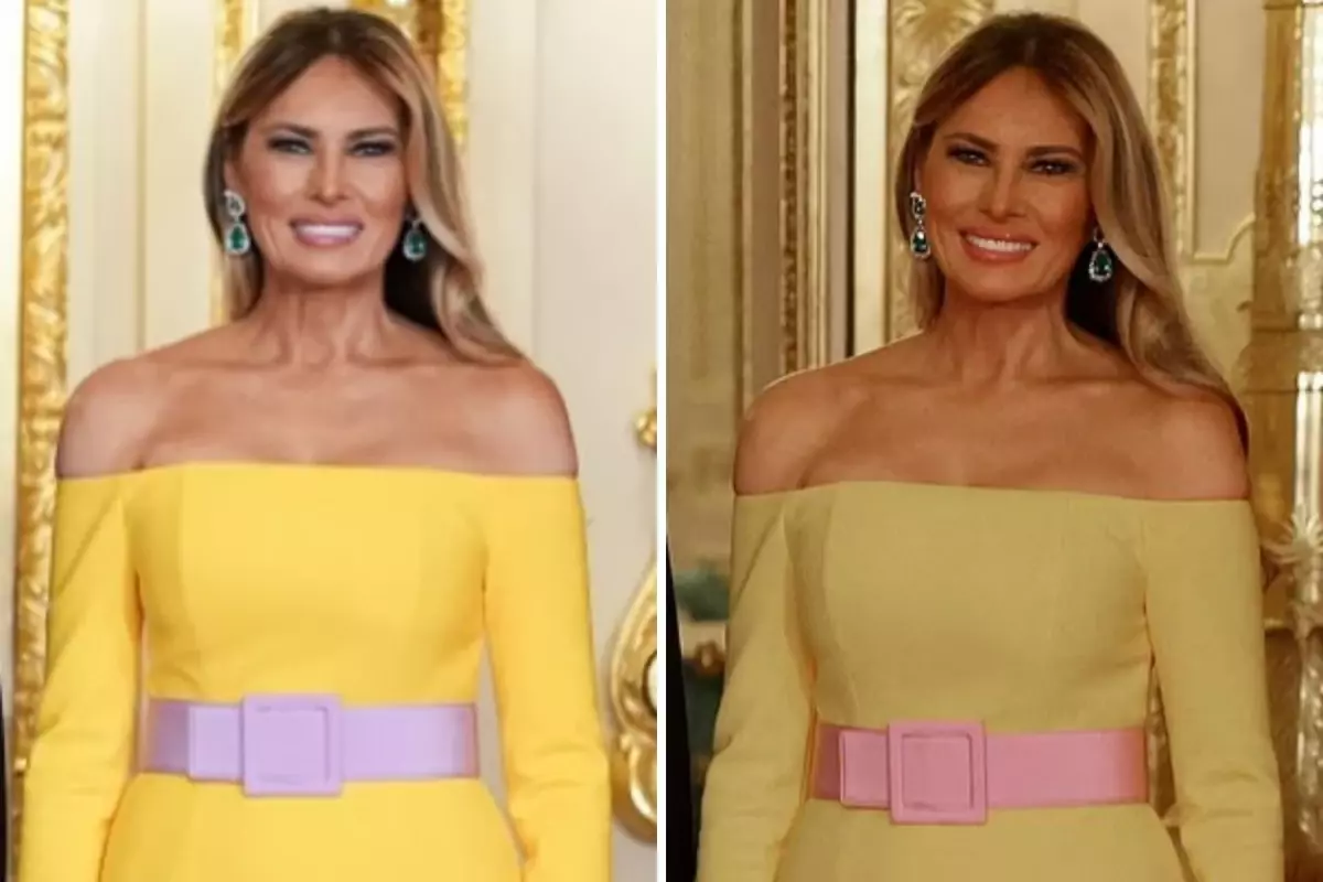 Melania Trump\'ın Kraliyet yemeğinde giydiği elbise olay yarattı