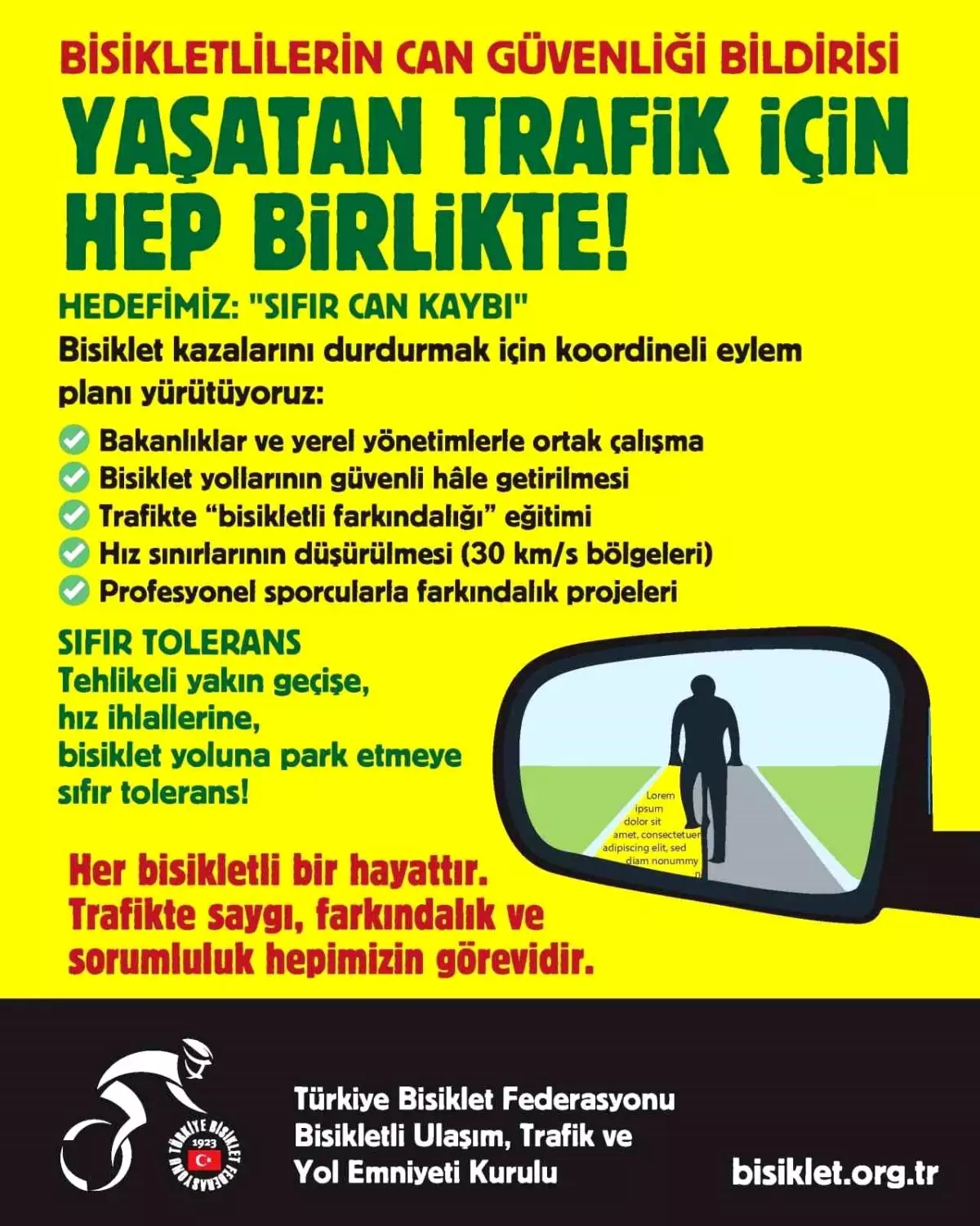 Bisikletlilerin Güvenliği İçin Eylem Planı