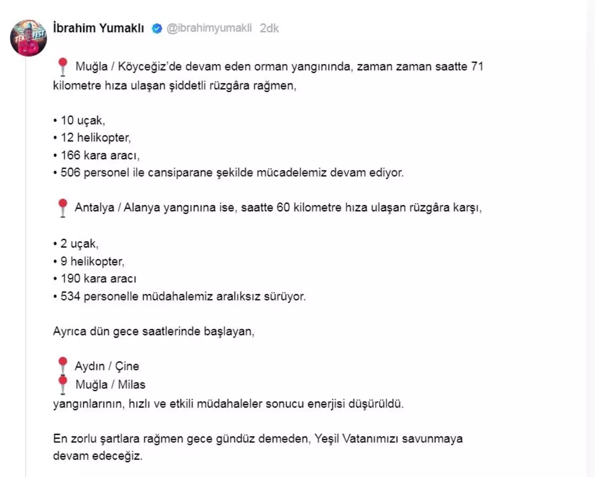 Zorlu Yangın Mücadelesi Devam Ediyor