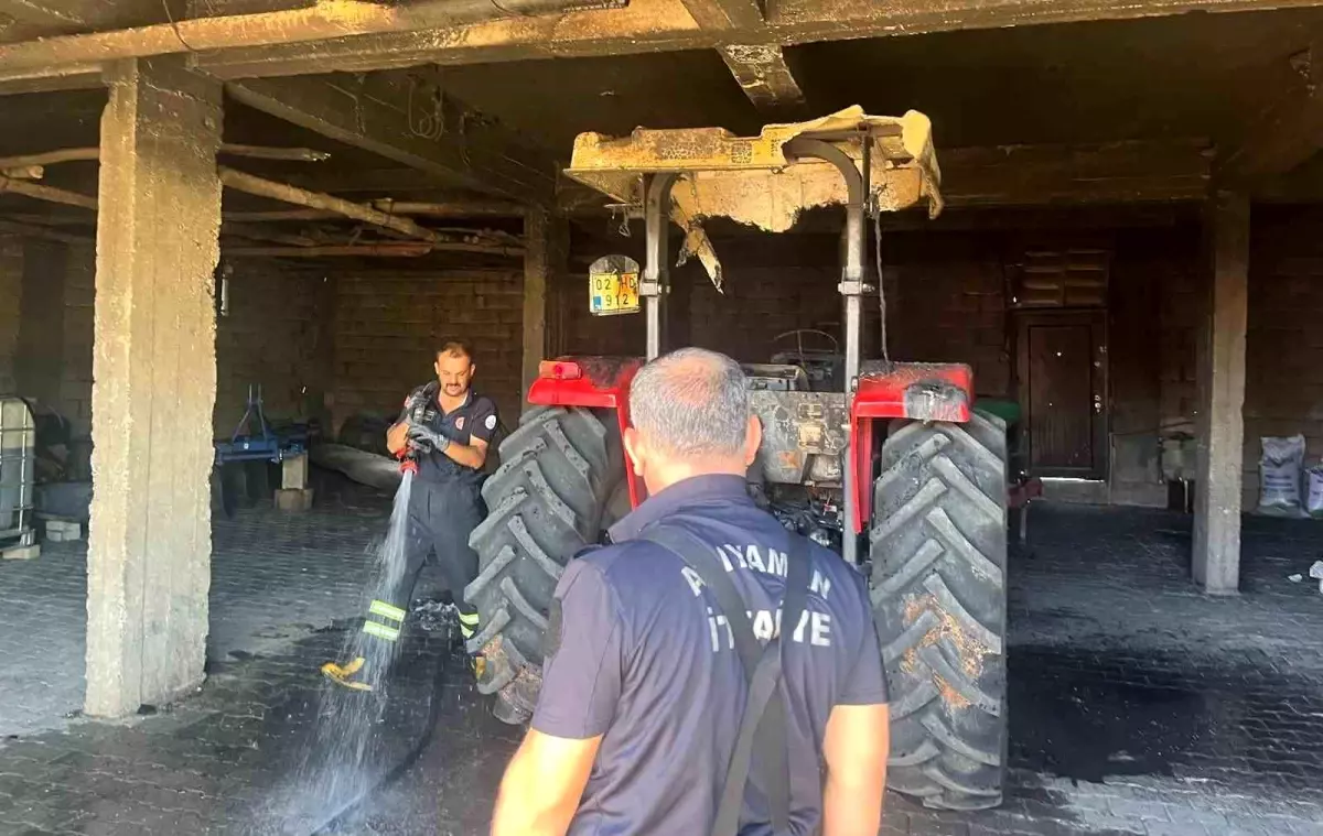 Adıyaman\'da Traktör Yangını