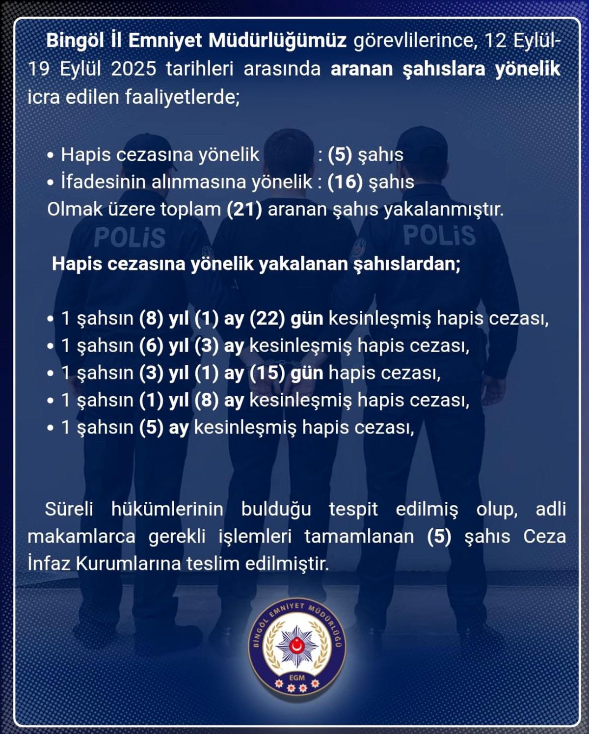 Bingöl\'de 21 Şüpheli Yakalandı