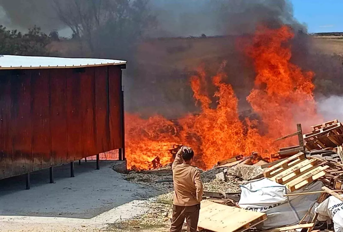 Tekirdağ\'da Palet Fabrikasında Yangın
