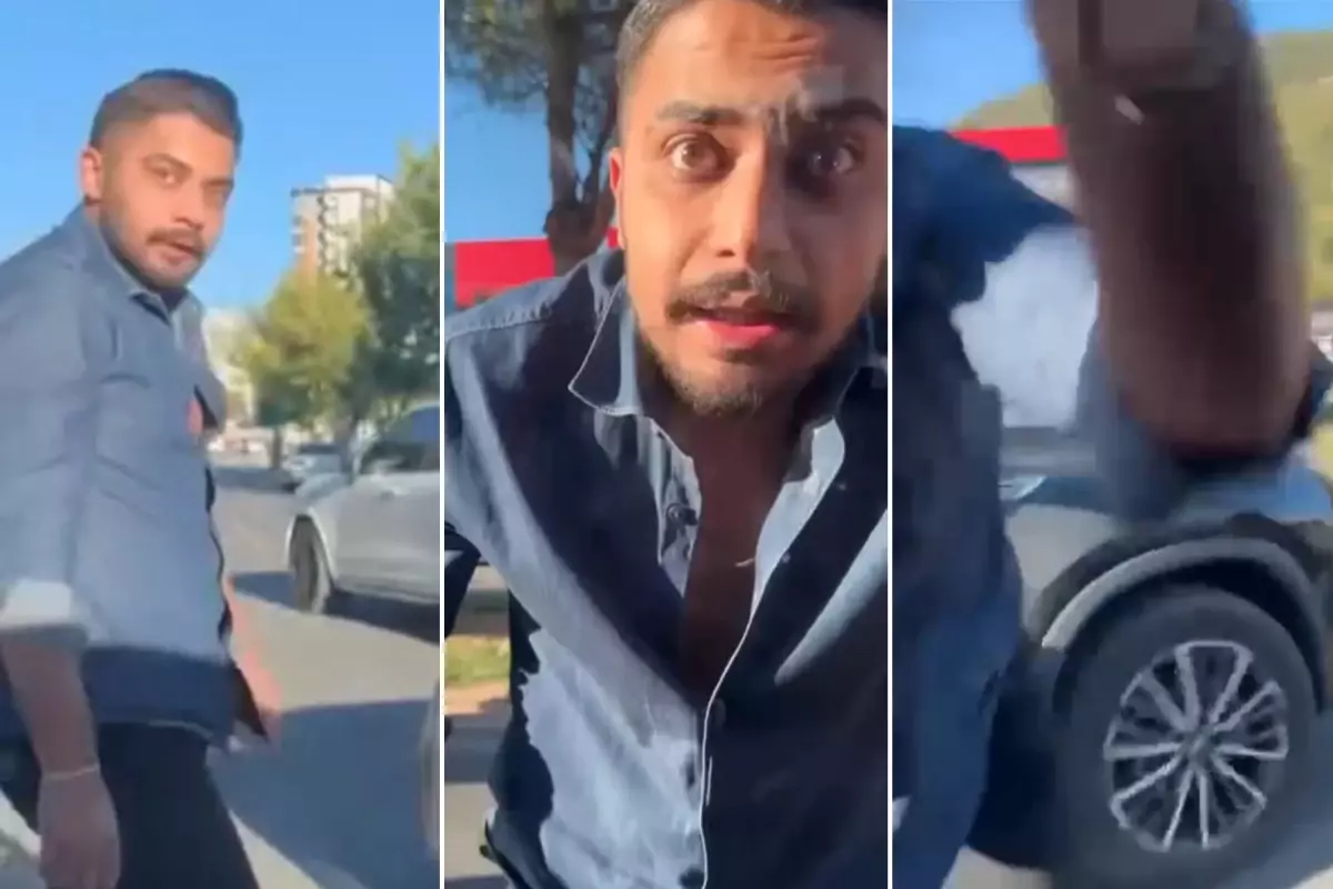 Trafikte dehşet! Otomobilin camını yumruklayarak kırdı