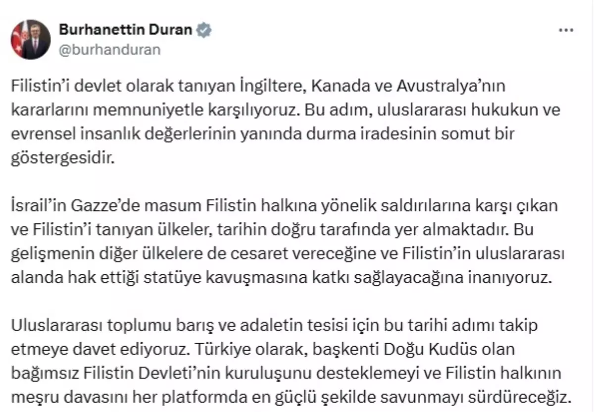 Filistin\'e Destek Artıyor