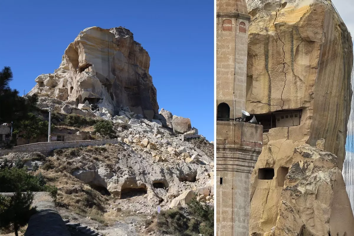 Kapadokya\'da yıkımlar ardı ardına! Önce peribacası, şimdi de Kadıkalesi