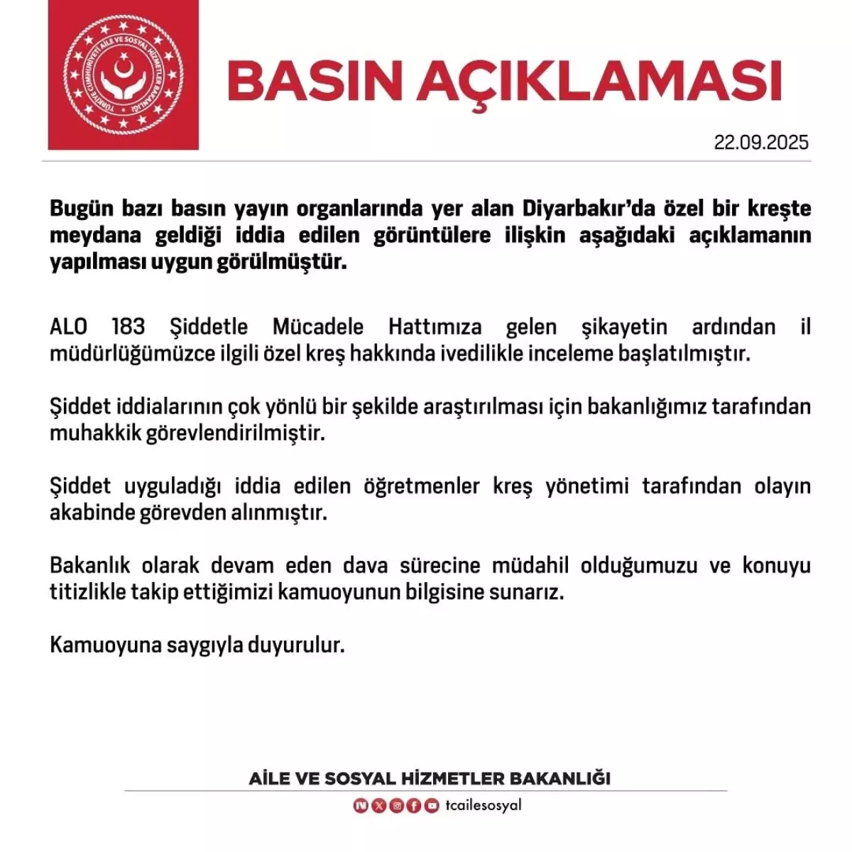 Diyarbakır\'daki Kreşte İddialara İnceleme Başlatıldı