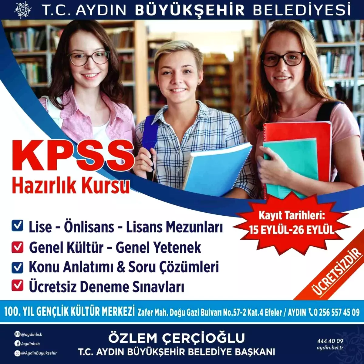 Aydın\'da Ücretsiz KPSS Kursları İçin Kayıtlar Başladı