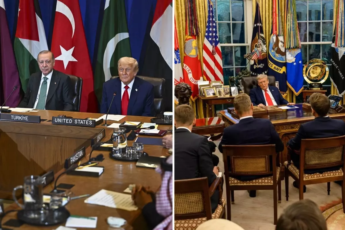Cumhurbaşkanı Erdoğan\'ı da yanına alan Trump, seçtiği tarafı masada gösterdi