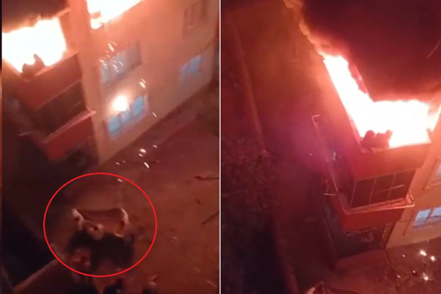Tam bir can pazarı! 3 kişinin öldüğü yangının görüntüleri ortaya çıktı