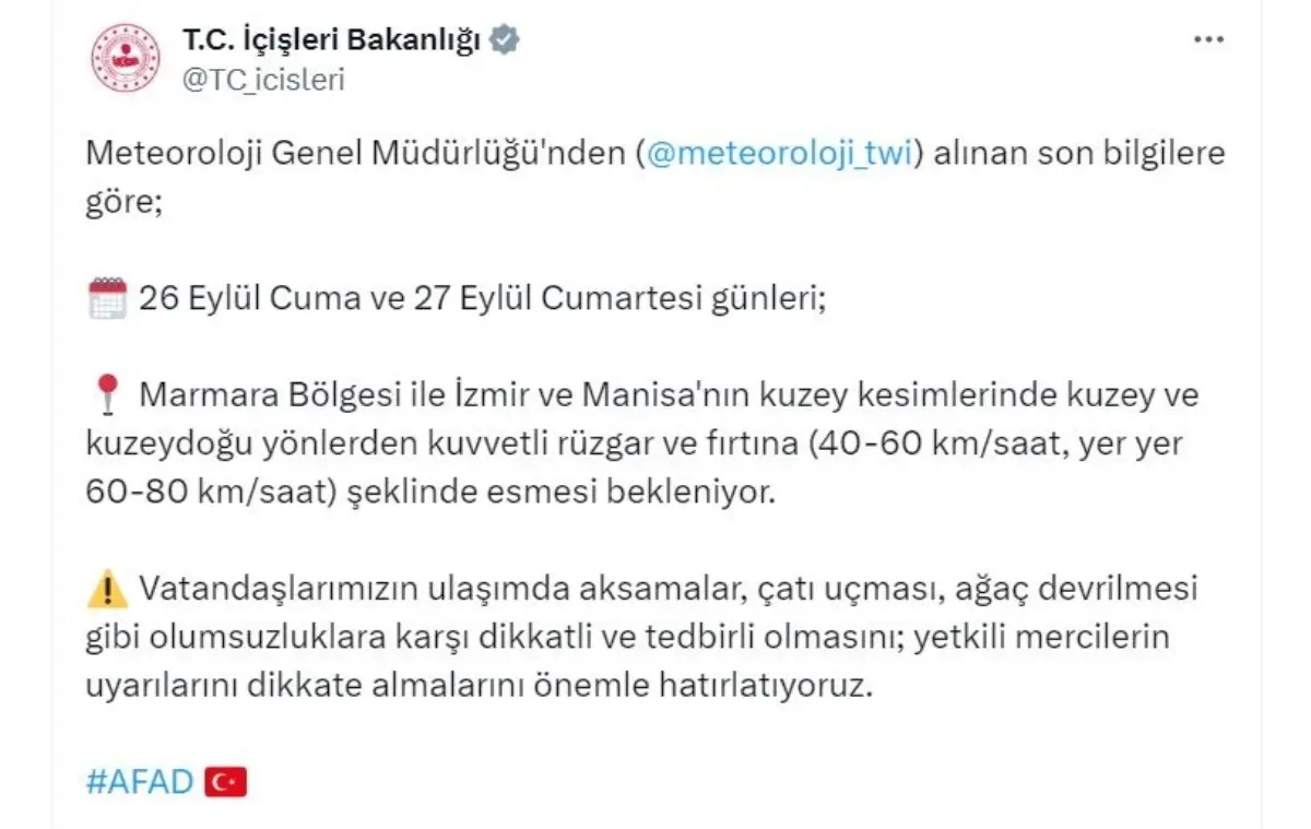 Marmara ve Ege\'de Fırtına Uyarısı