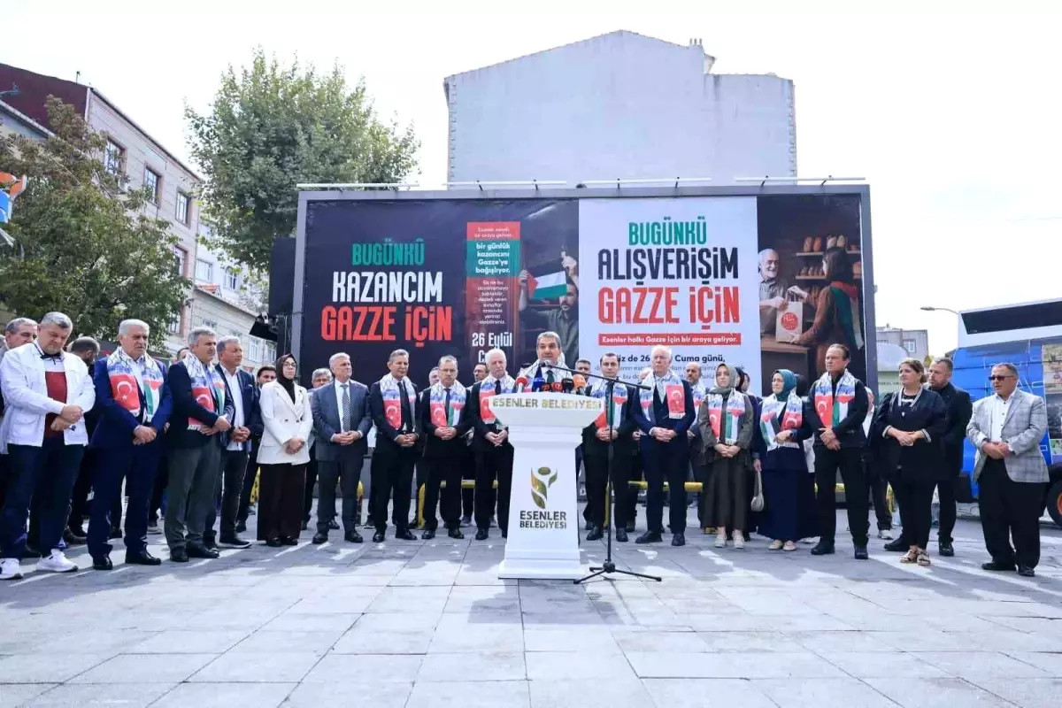Esenlerli esnaf ve vatandaşlardan Gazze dayanışması