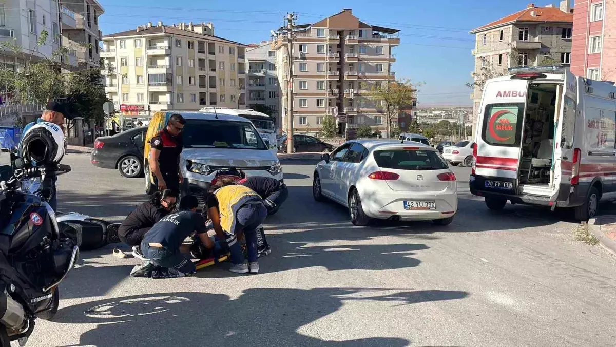 Karaman\'da kargo aracıyla çarpışan elektrikli bisikletin sürücüsü yaralandı