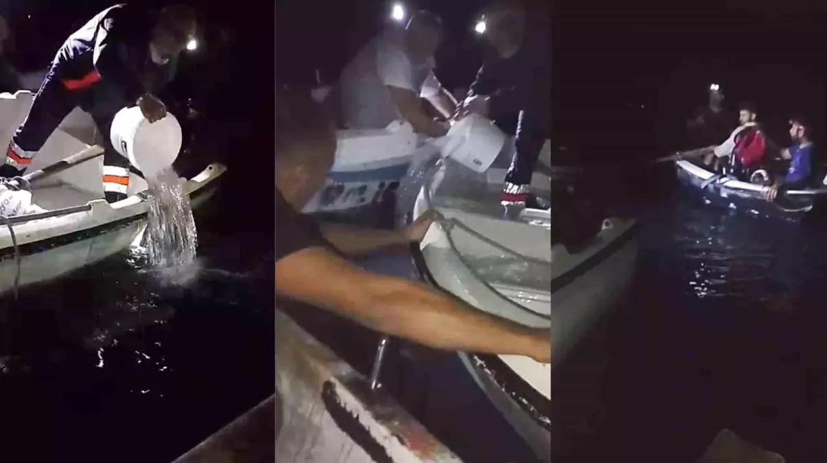 Mezitli\'de Balıkçı Teknesi Alabora Oldu