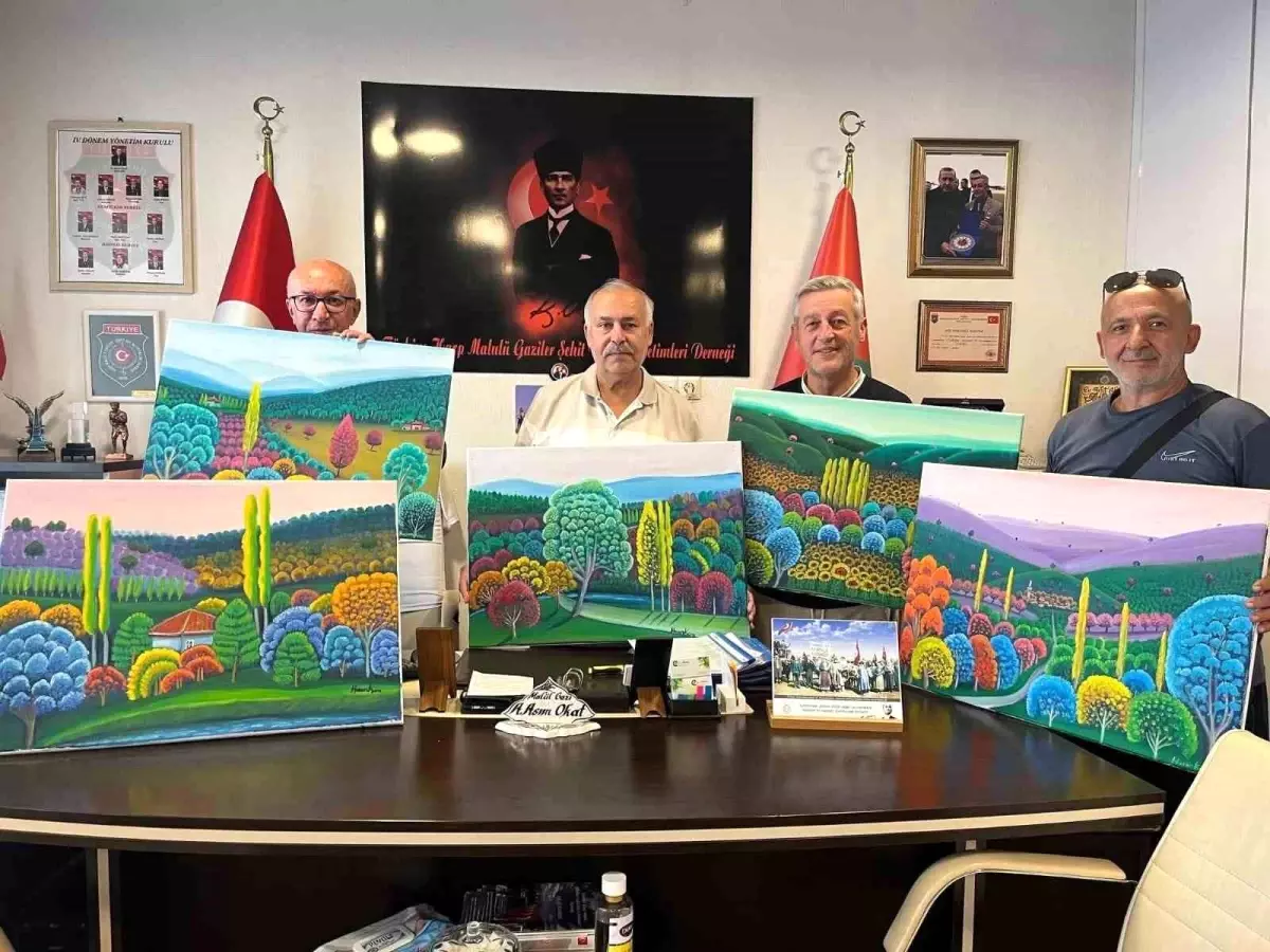 Kütahya\'da ressam Hasan Kara\'dan anlamlı bağış