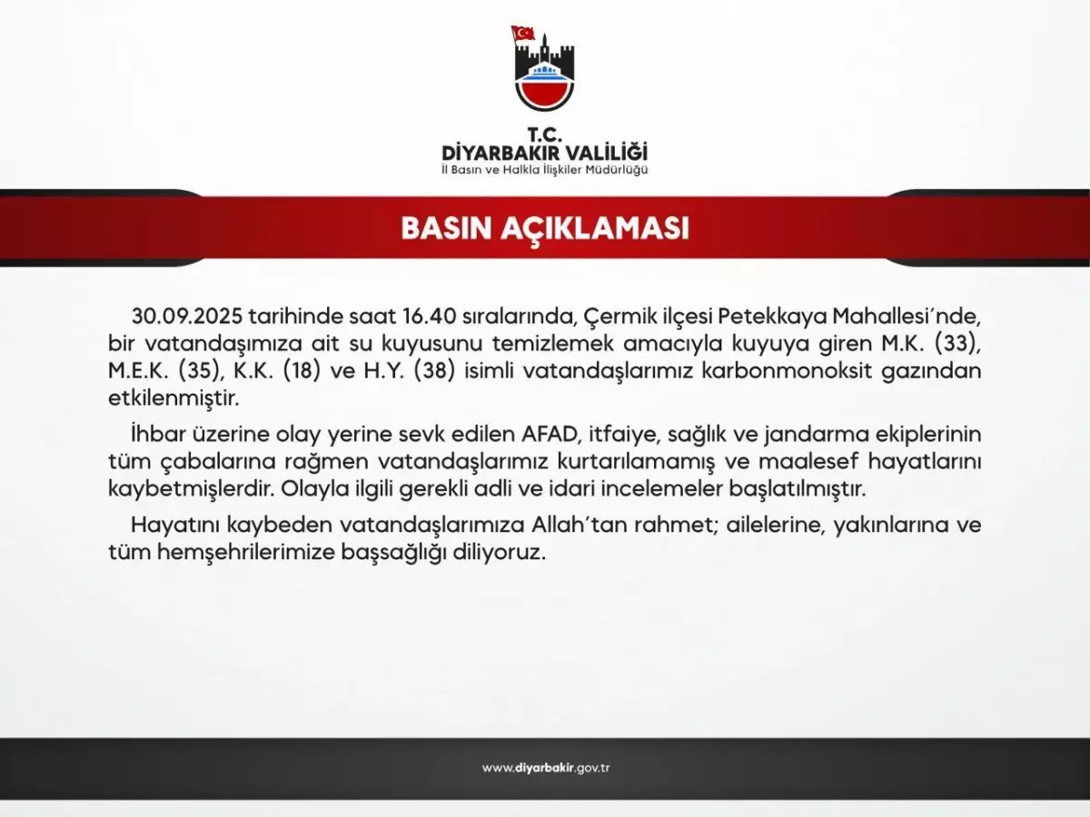 Diyarbakır\'da Su Kuyusu Faciası