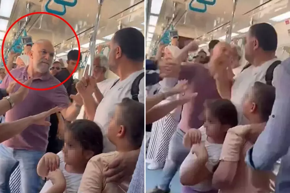 Marmaray\'da çocuklarının yanında babaya yumruk atan şahsın cezası belli oldu