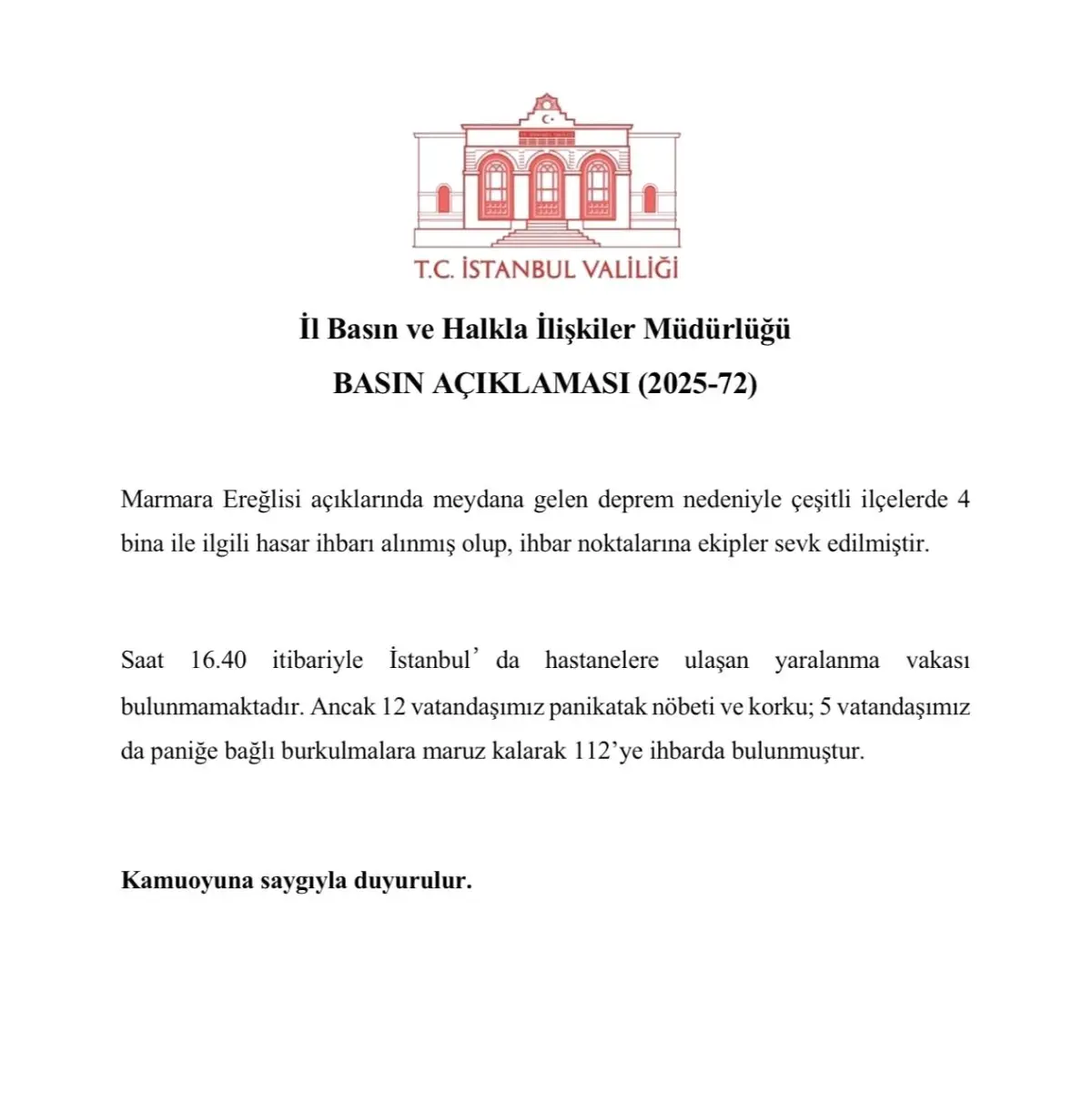 Marmara\'da 5 Büyüklüğünde Deprem