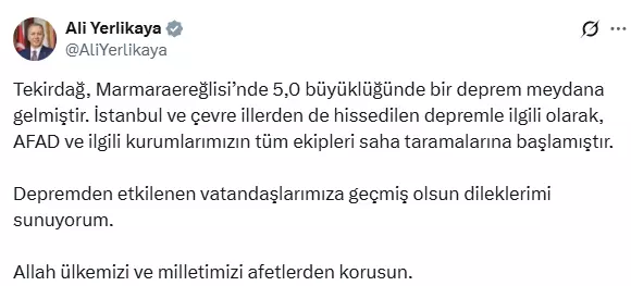 Marmara'da 5 büyüklüğünde deprem! İstanbul'da büyük panik yaşandı
