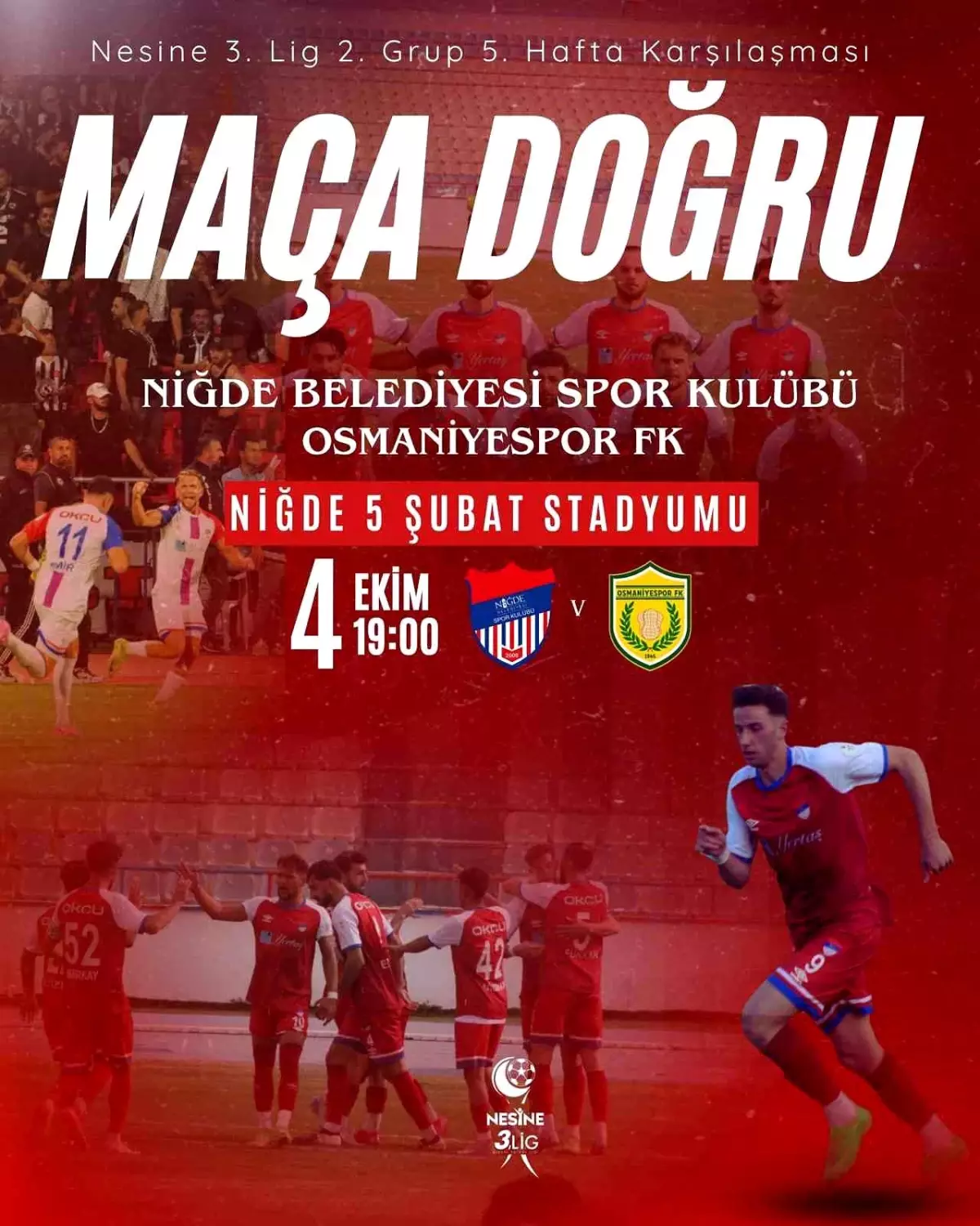 Niğde Belediyespor, Osmaniyespor FK\'yı Ağırlıyor