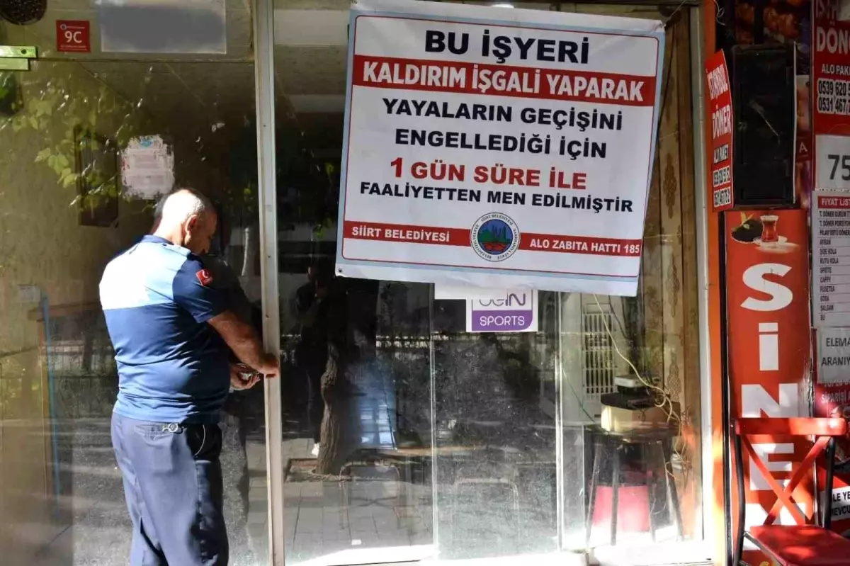 Siirt Belediyesi\'nden Kaldırım İşgallerine Geçici Cezalar