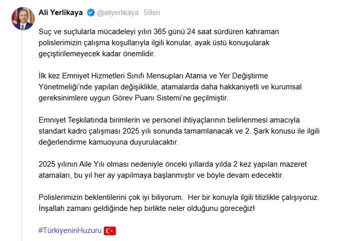 2025\'te Emniyet Kadro Çalışması Tamamlanacak