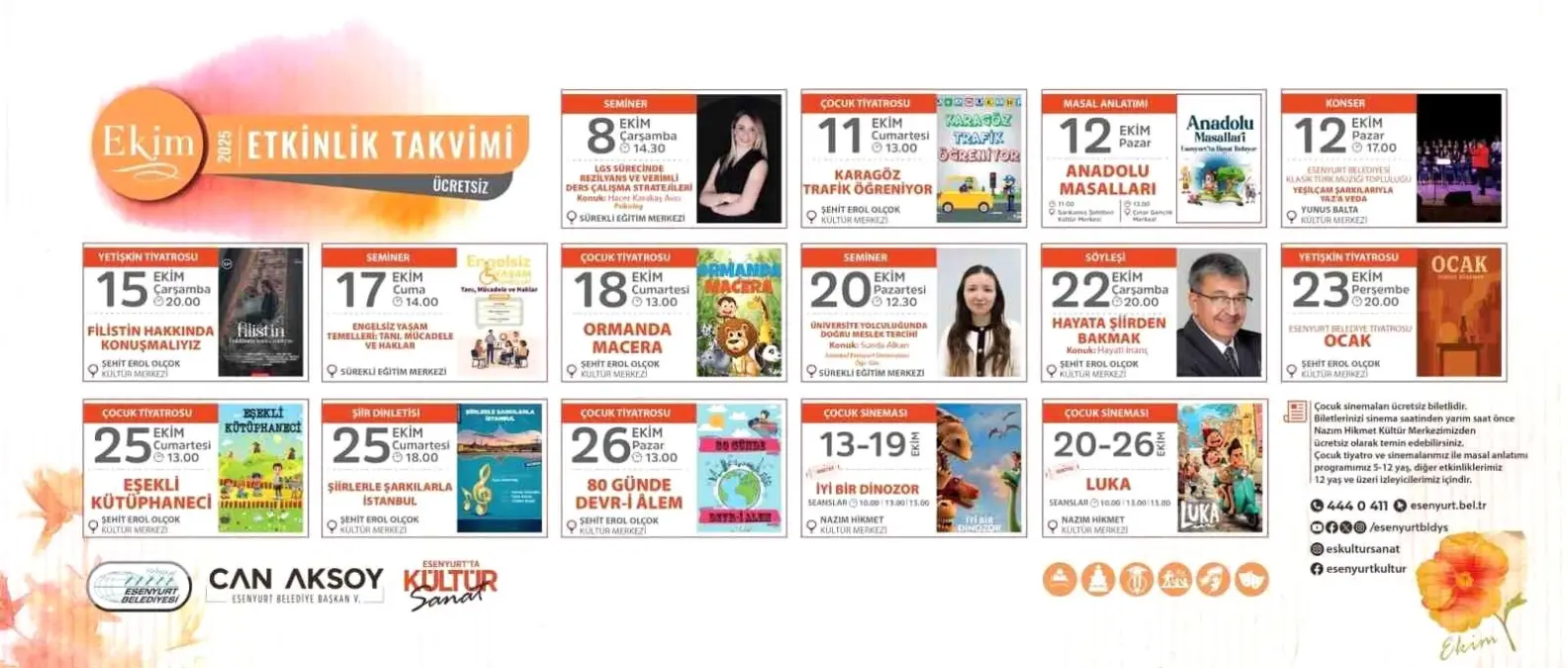 Esenyurt Belediyesi\'nden ekim ayına özel dolu dolu kültür ve sanat takvimi