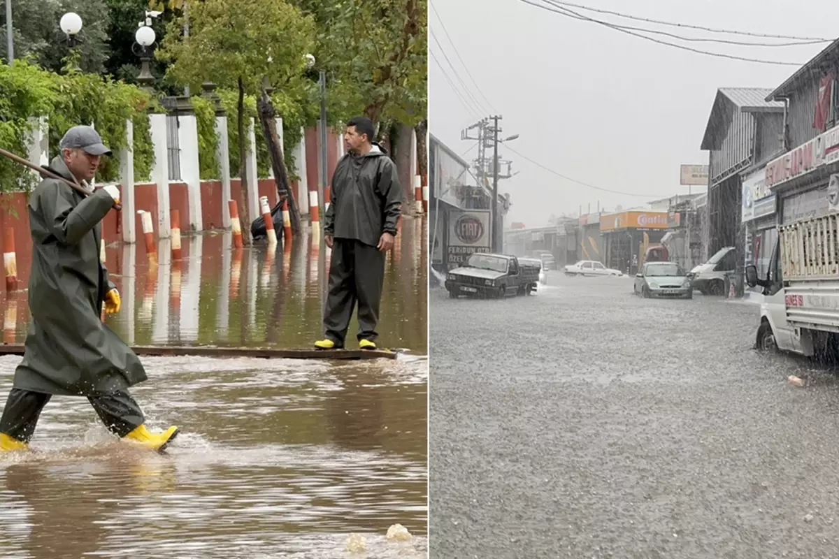 Muğla\'da sağanak ve fırtına etkili oluyor! Yollar, evler mezarlar sular altında