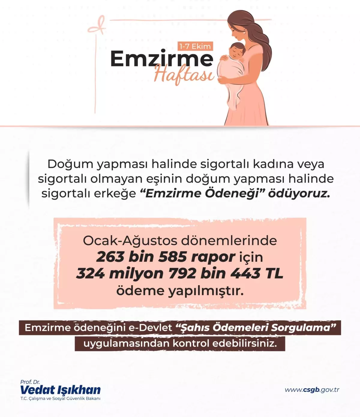 Emzirme Ödeneği 325 Milyon TL