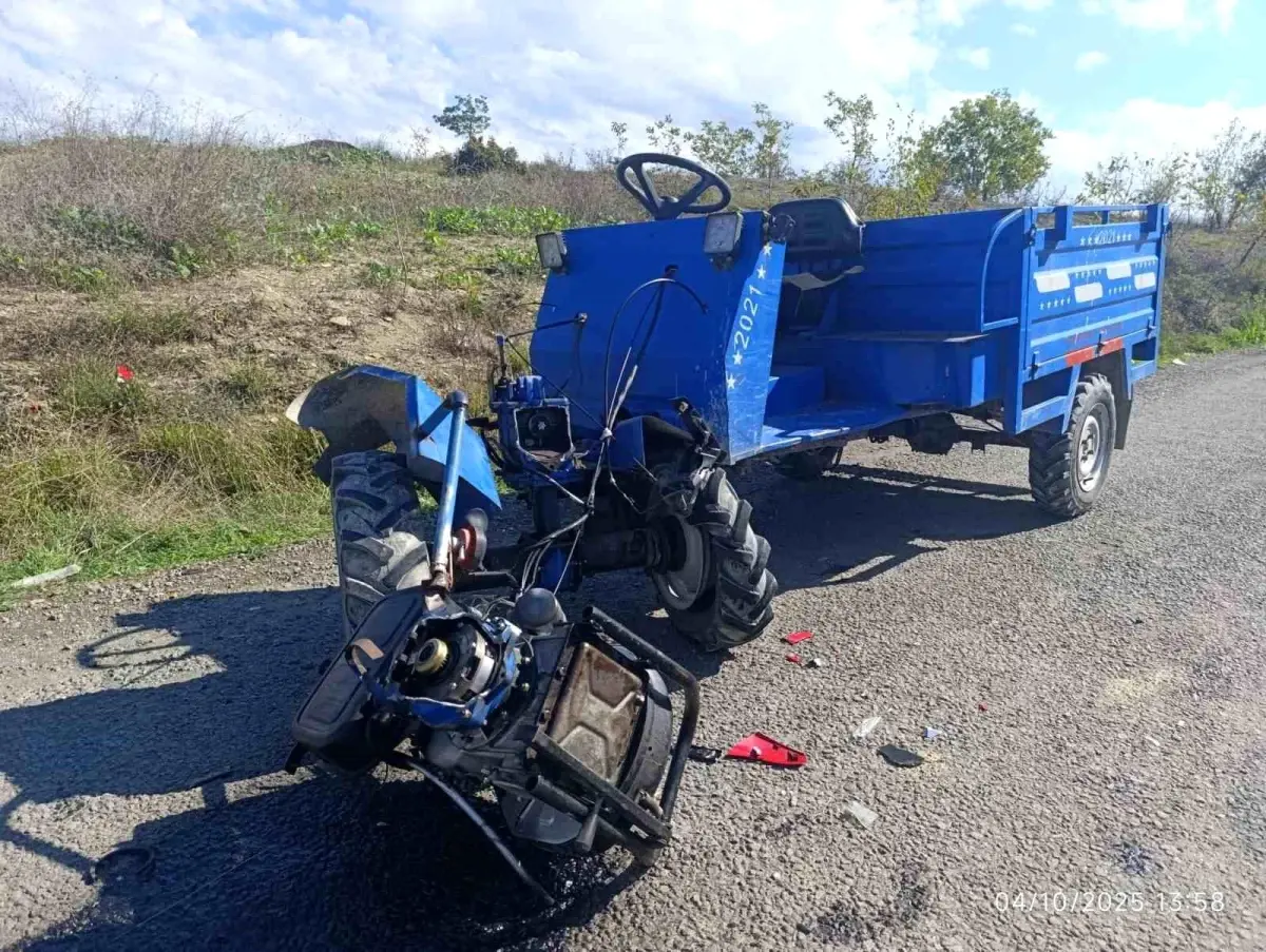 Alaplı\'da Pat Pat ve Motosiklet Çarpıştı