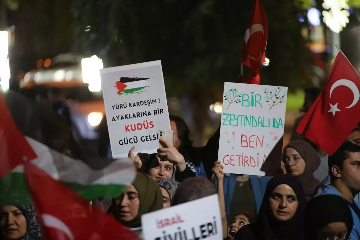 Aydın\'da Filistin İçin Protesto