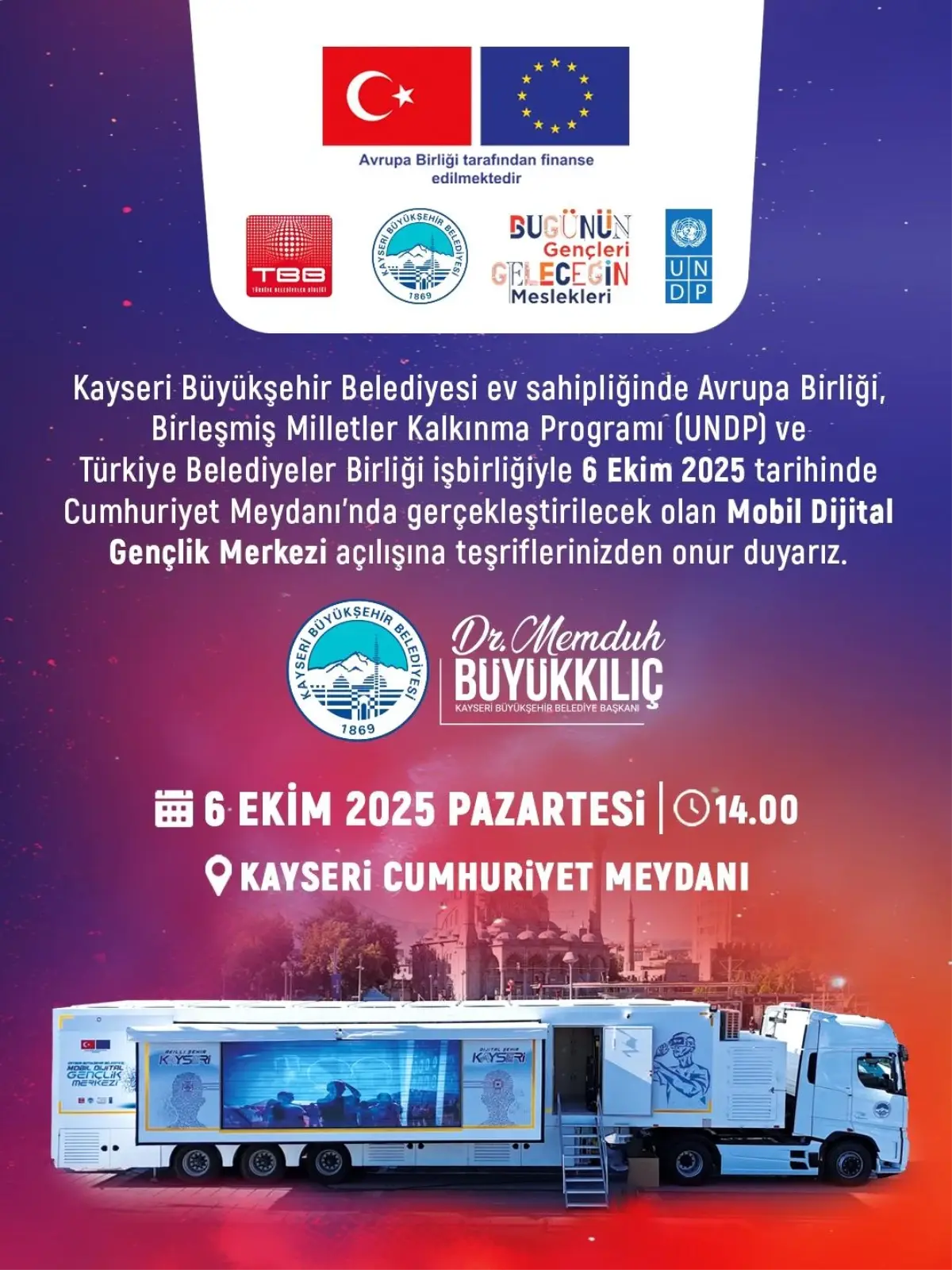 Kayseri\'de Mobil Dijital Gençlik Merkezi Açılıyor