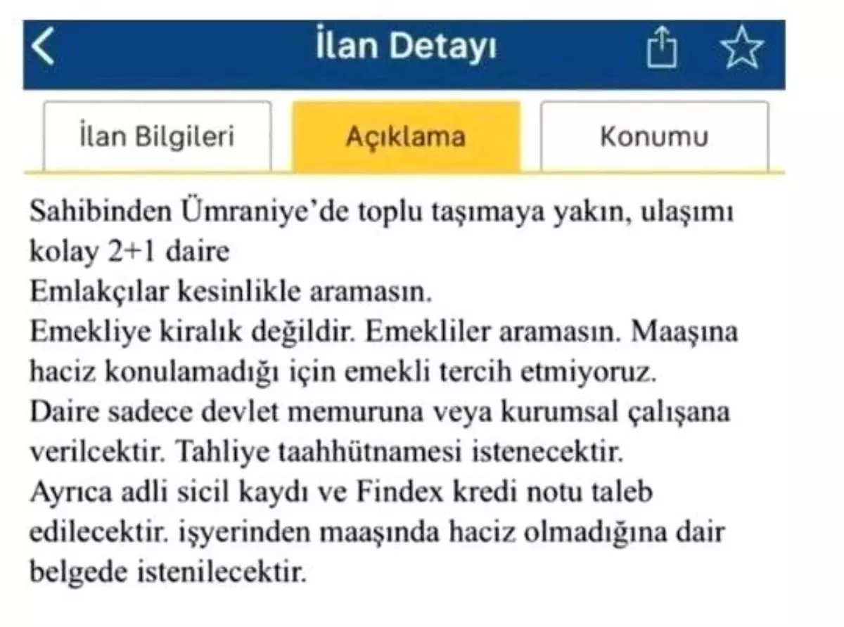 Skandal kiralık ilana tepki yağdı, bakanlık harekete geçti