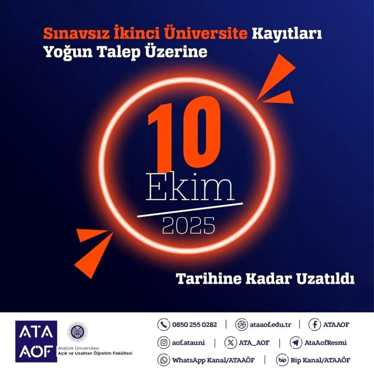 Atatürk Üniversitesi\'nden Sınavsız İkinci Üniversite İmkanı