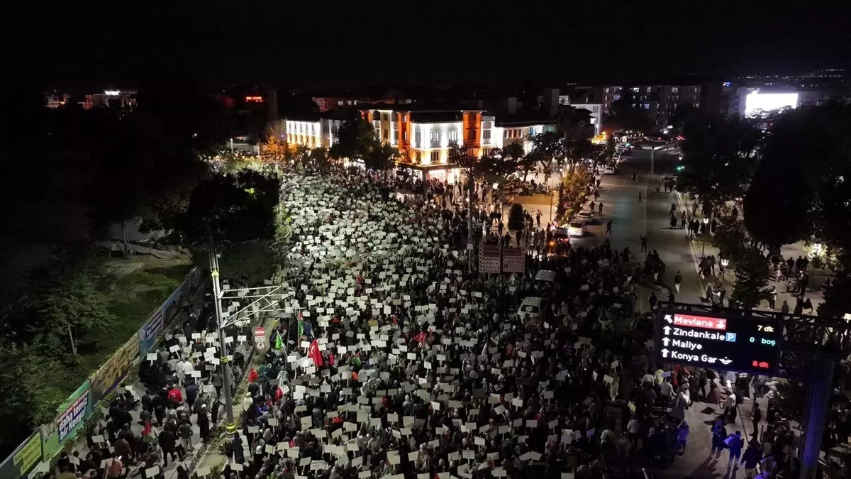 Konya\'da Gazze İçin Protesto Yürüyüşü