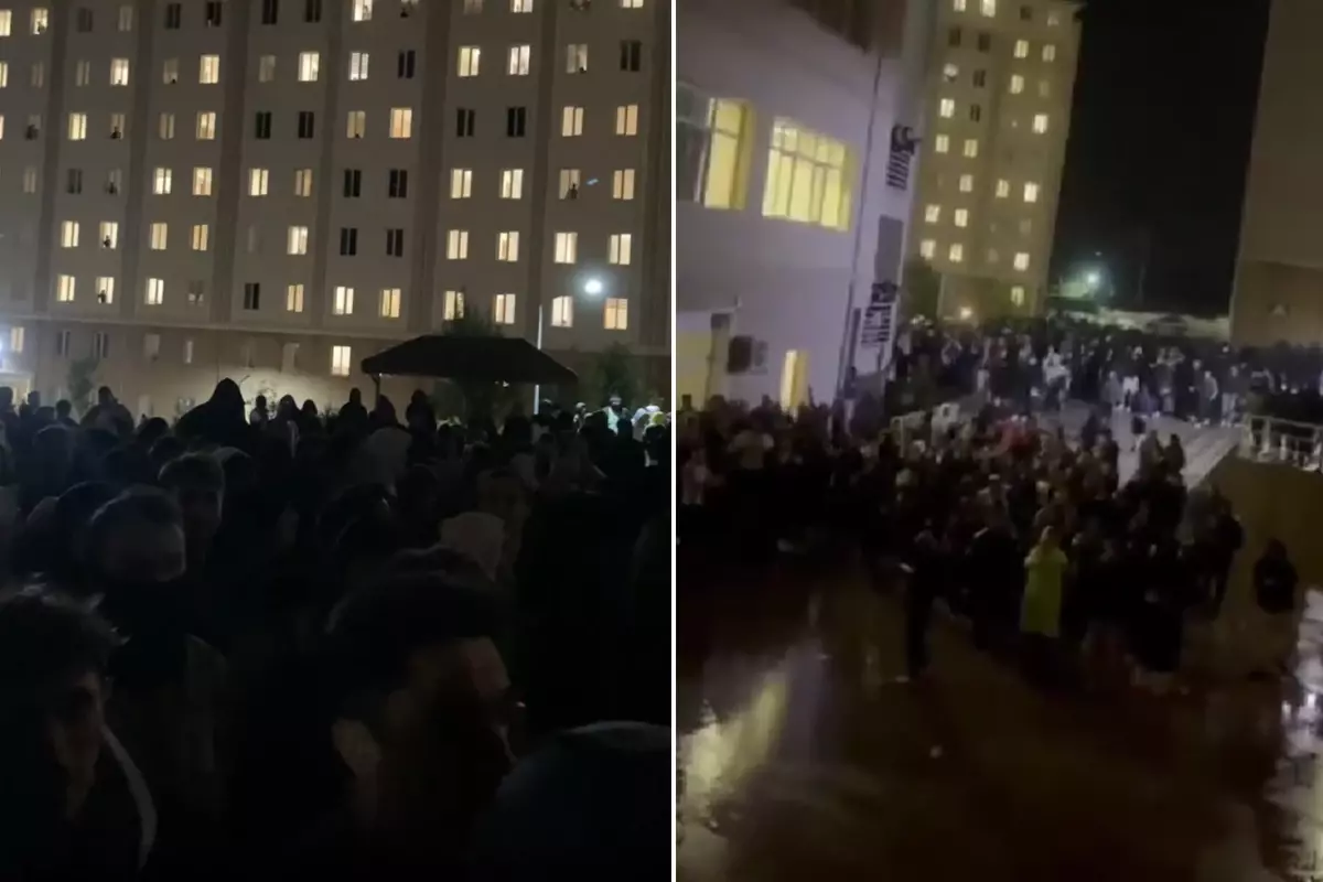 KYK yurdunda su krizi! Onlarca öğrenci protesto gösterisi düzenledi