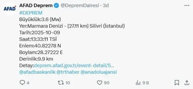 İstanbul'da korkutan deprem