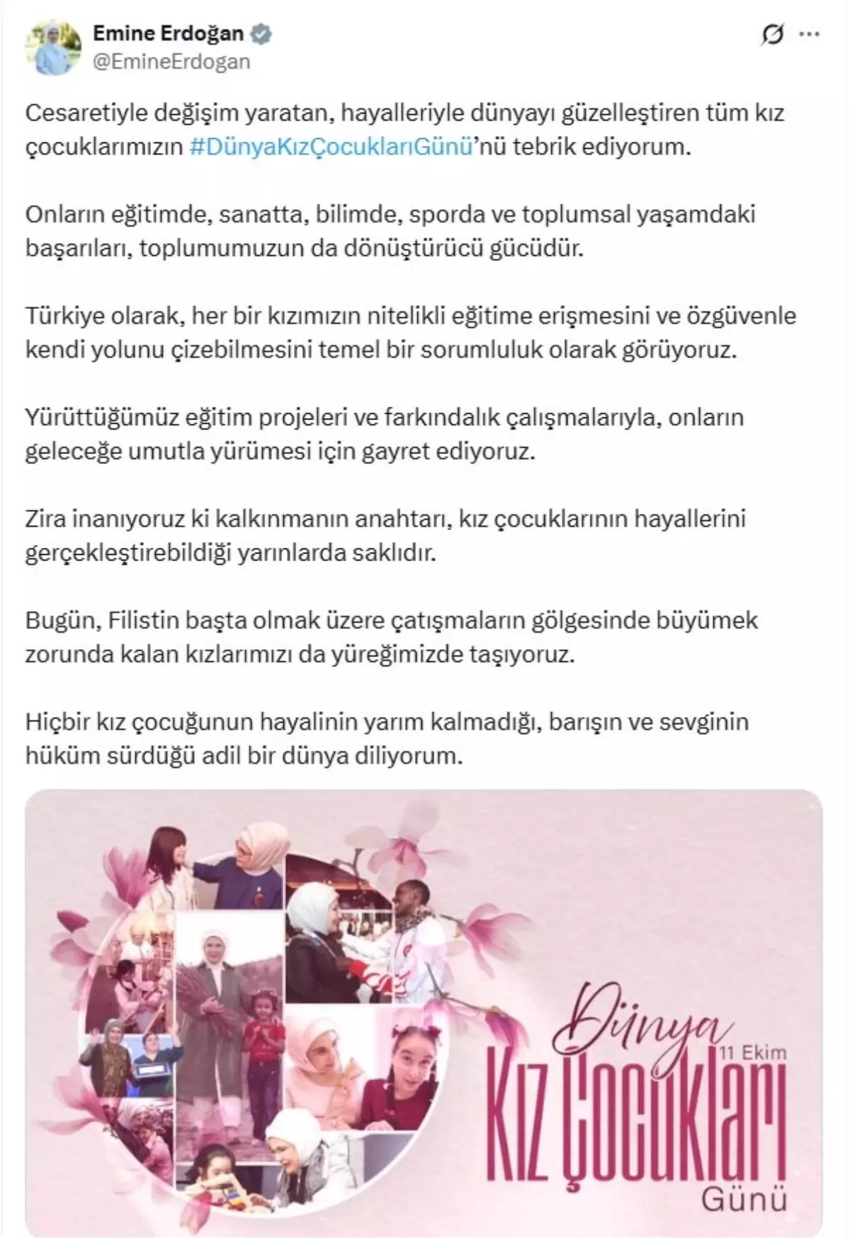 Dünya Kız Çocukları Günü Kutlandı
