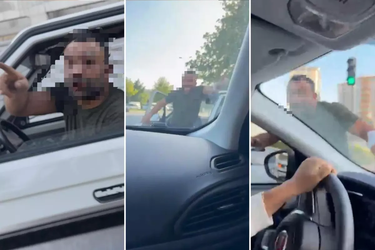 Trafik magandası kadınlara dehşeti yaşattı! Hakaret yağdırıp aracı yumrukladı