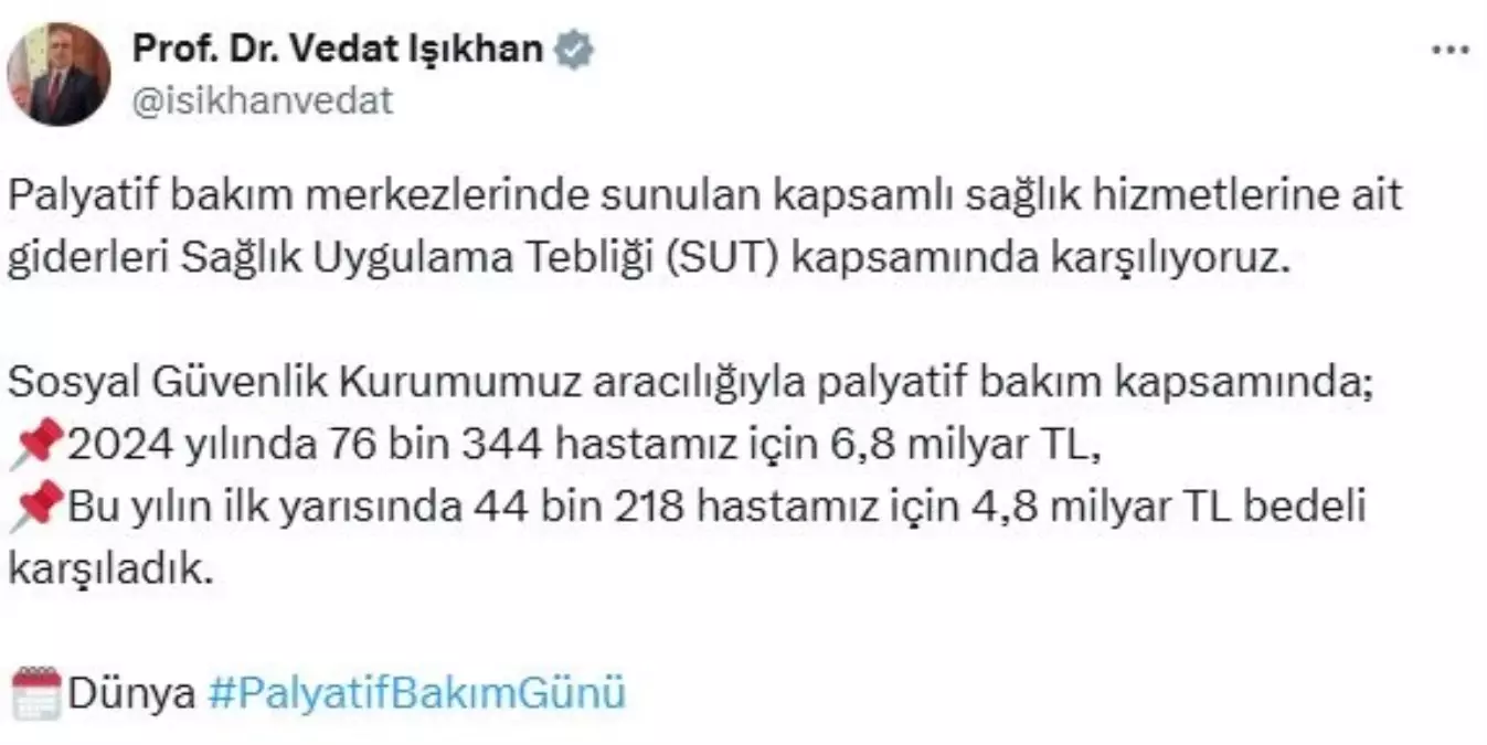 Palyatif Bakım Giderleri Karşılanıyor