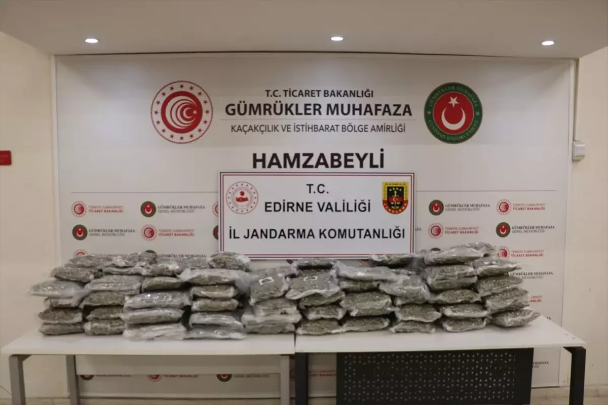 Edirne\'de Uyuşturucu Operasyonu: 105 Kilogram Ele Geçirildi