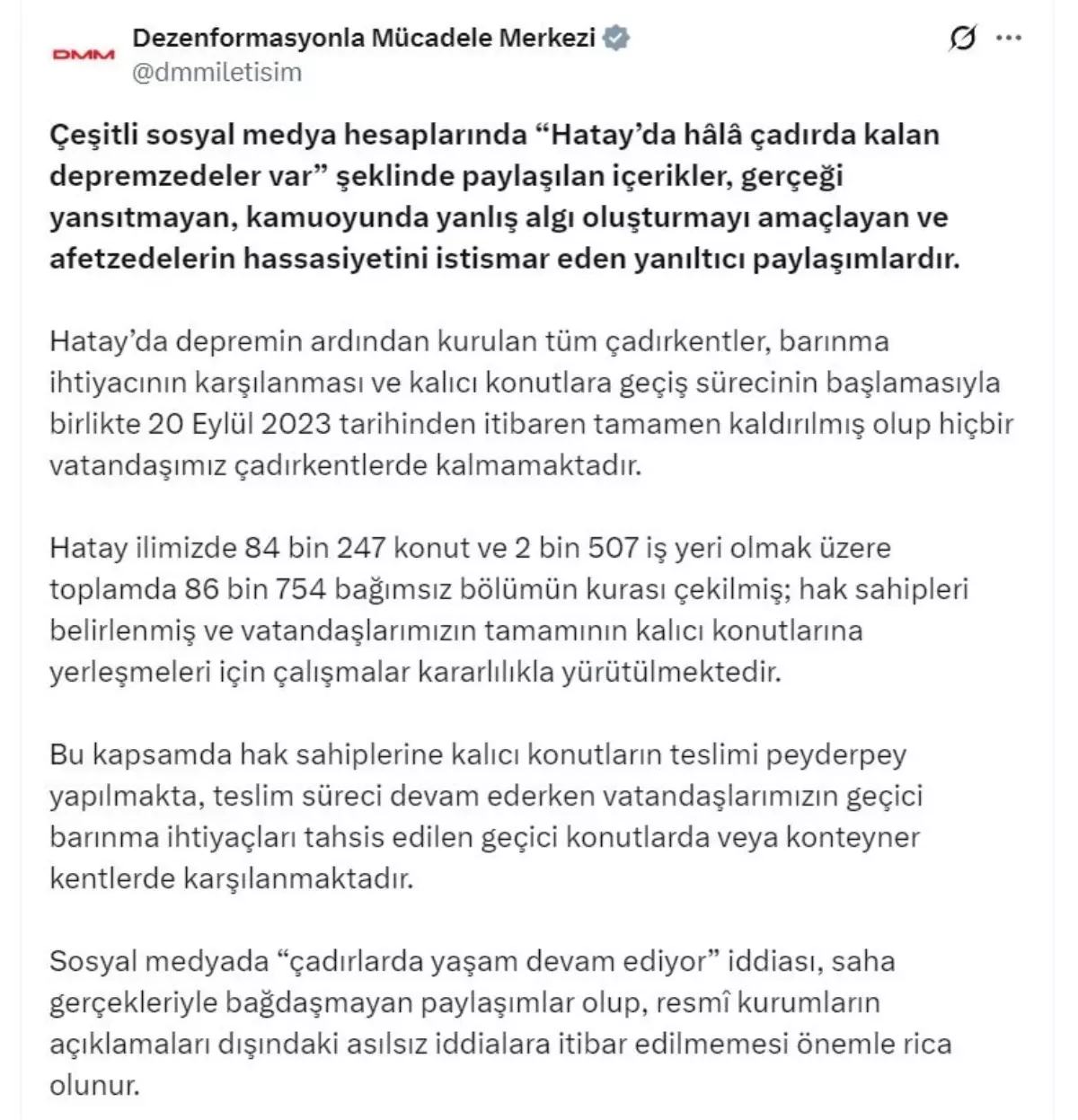 Hatay\'da Çadır Kentler Kaldırıldı