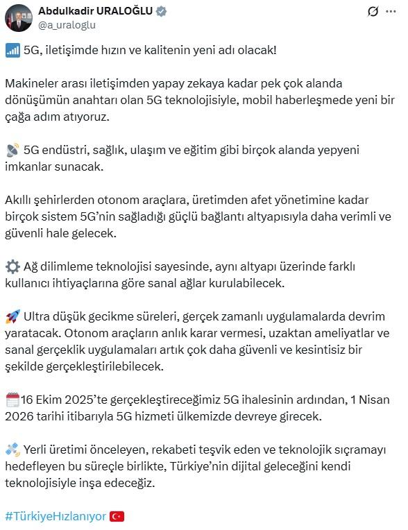 Tarih belli oldu! Türkiye ülke genelinde 5G'ye geçiyor