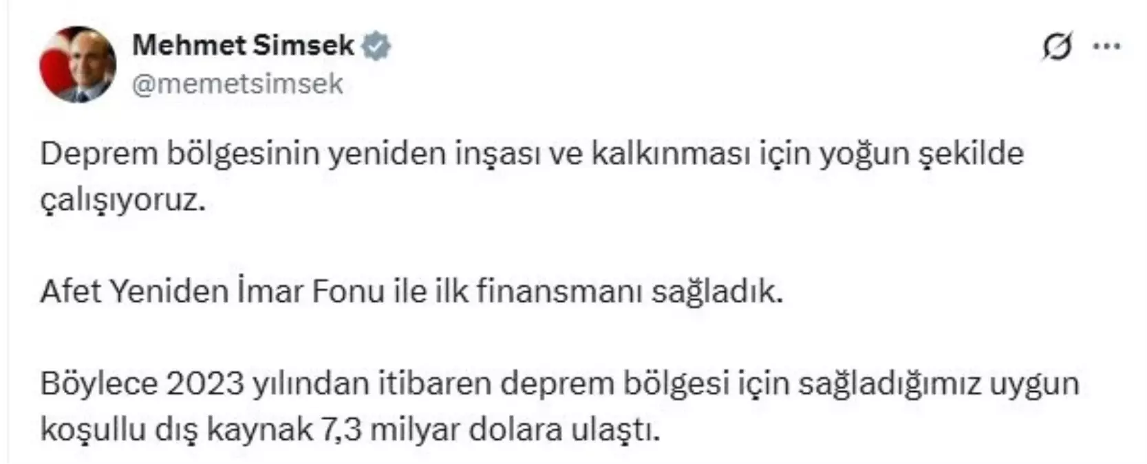 Afet Yeniden İmar Fonu İlk Finansmanı Sağlandı