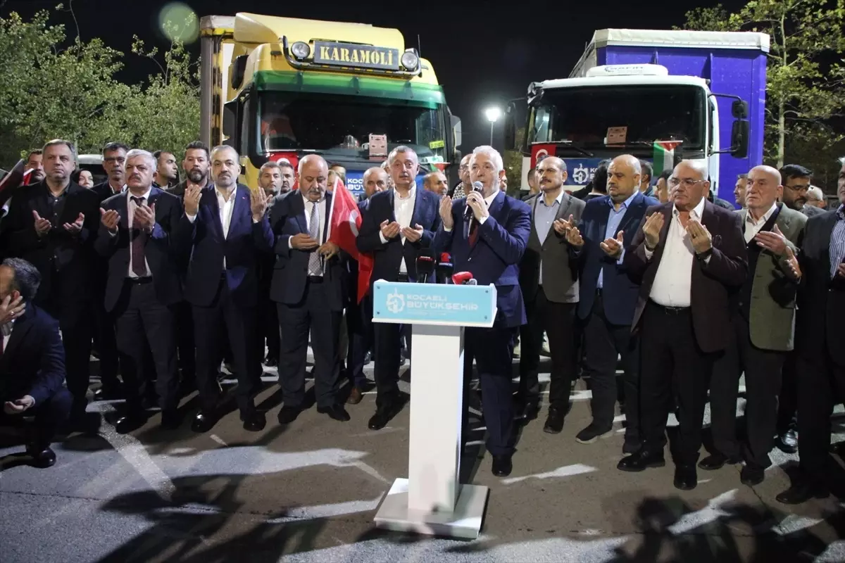 Kocaeli\'den Gazze\'ye İnsani Yardım Tırları Yola Çıktı